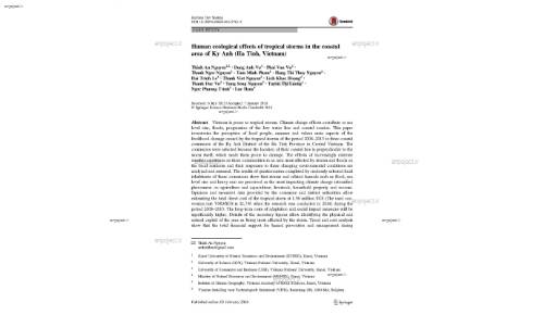 Human ecological effects of tropical storms in the coastal area of Ky Anh (Ha Tinh, Vietnam)